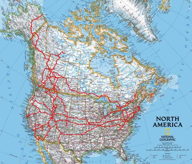 Road Map of North America
